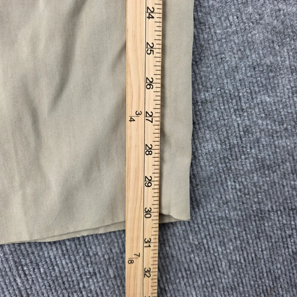 Tommy Bahama Relax Mens 40 100% Silk Herringbone Pleated Trousers Khaki Tan